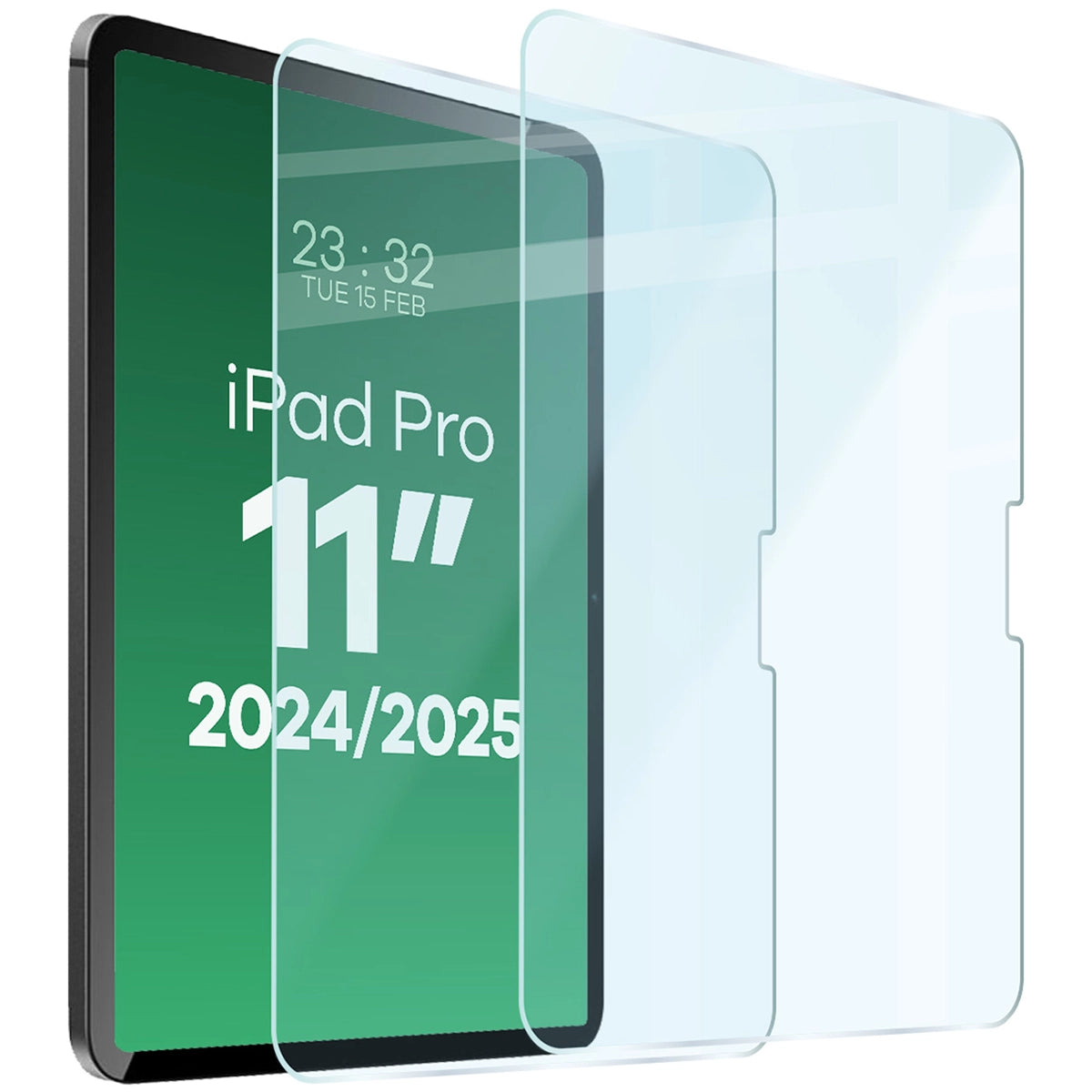 Gehärtetes Glas für iPad Pro 11" 2025 / 2024, Bizon Glass Tab Clear Duo, 2 Stück