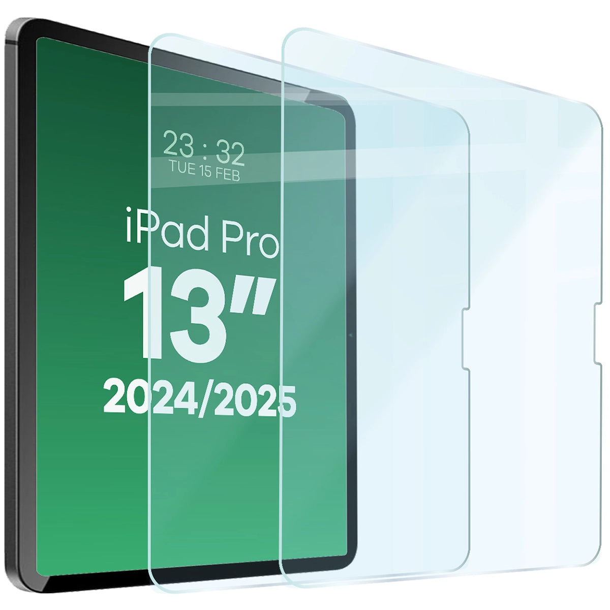 Gehärtetes Glas für iPad Pro 13" 7 gen. 2024, Bizon Glass Tab Clear Duo, 2 Stück