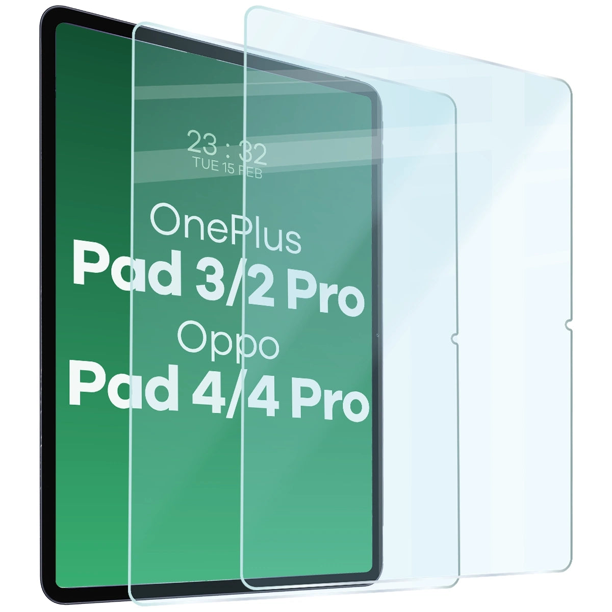 Gehärtetes Glas für OnePlus Pad 3/2 Pro/OPPO Pad 4/4 Pro, Bizon Glass Tab Clear Duo, 2 Stück