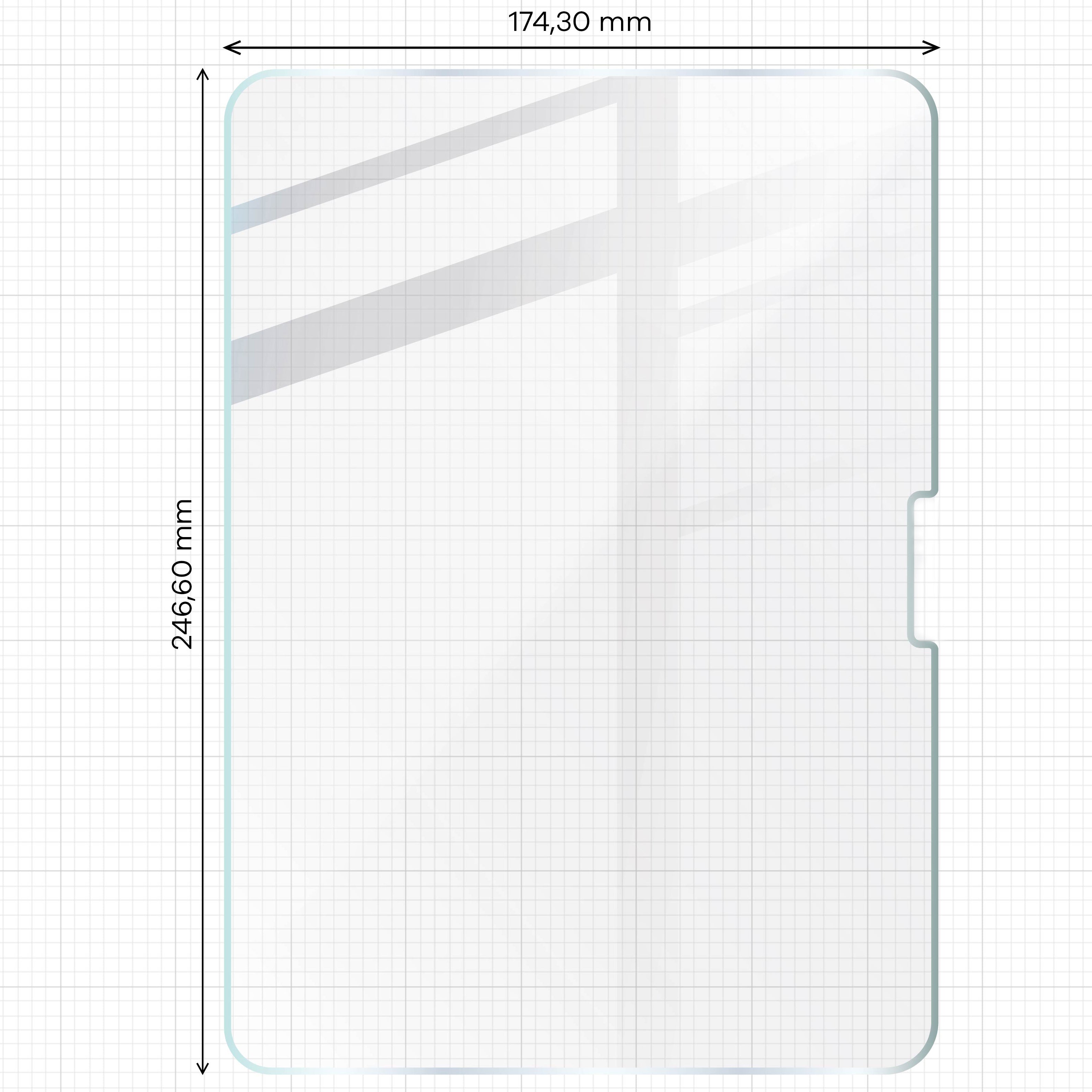 Gehärtetes Glas für iPad Pro 11" 5 gen. 2024, Bizon Glass Tab Clear, 2 Stück