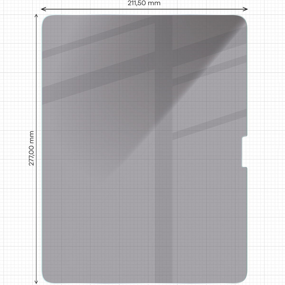 Gehärtetes Glas mit Privatschutzfilter für iPad Air 13" 2025 / 2024, Bizon Glass Tab Clear Shadow Duo, getönt