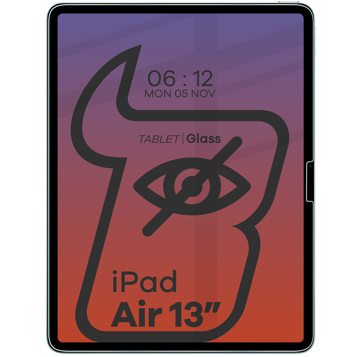 Gehärtetes Glas mit Privatschutzfilter für iPad Air 13" 2025 / 2024, Bizon Glass Tab Clear Shadow Duo, getönt