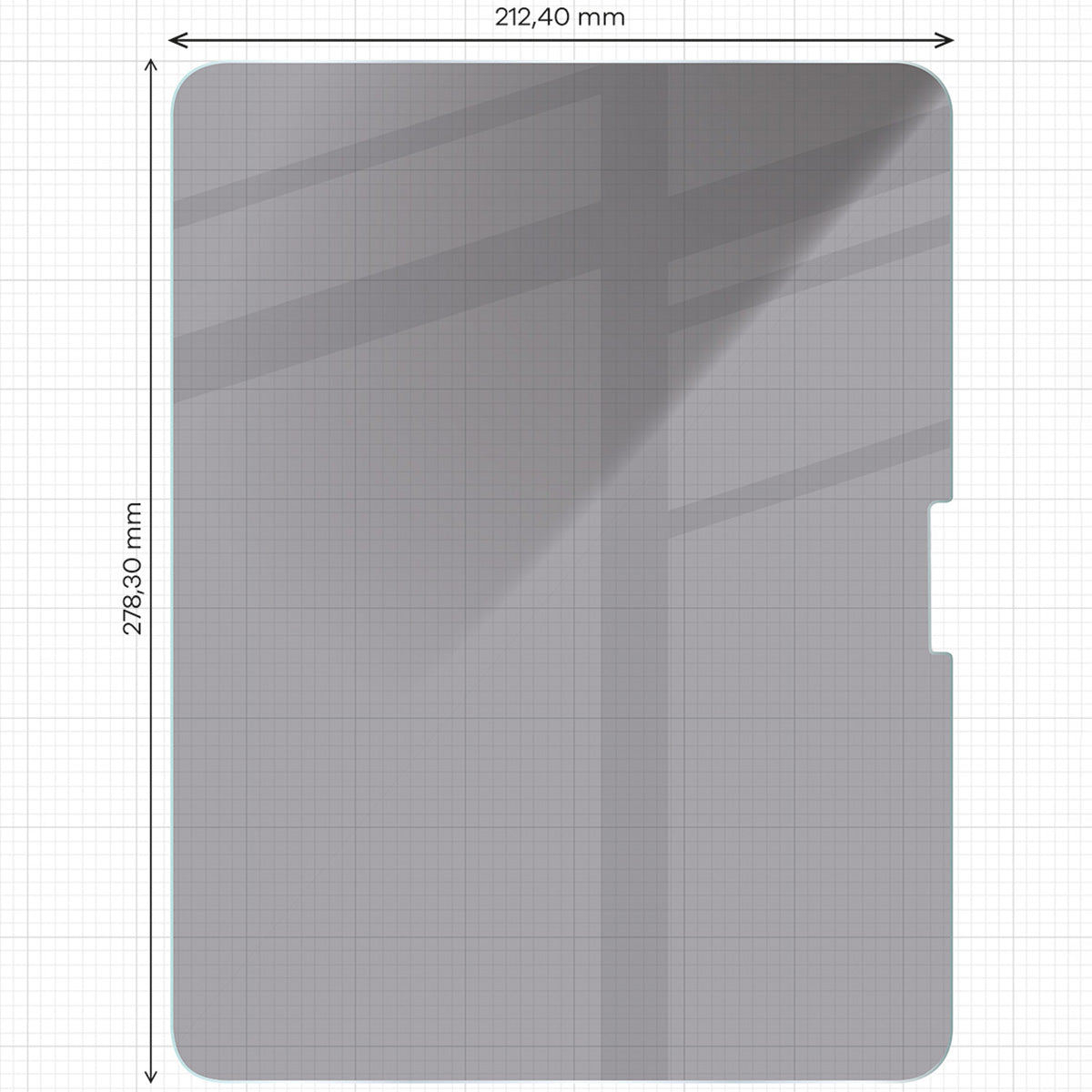 Gehärtetes Glas mit Privatschutzfilter für iPad Pro 13" 7 gen. 2024, Bizon Glass Clear Shadow, 2 Stück