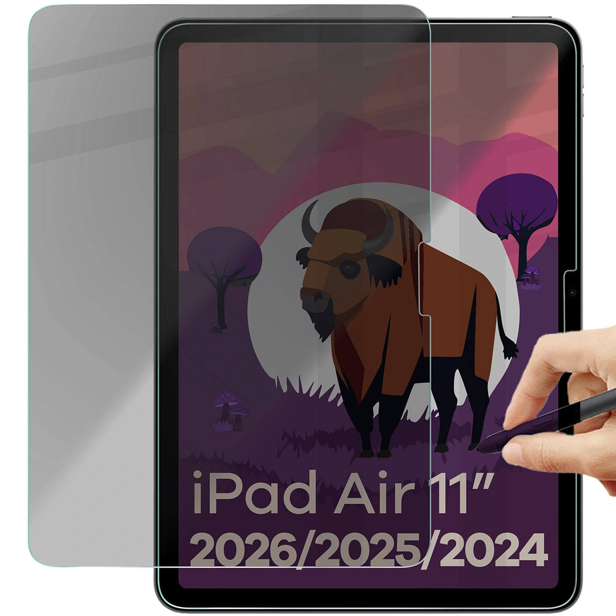 Gehärtetes Glas mit Privatschutzfilter für iPad Air 11" M4/M3/M2, Bizon Glass Tab Clear Shadow Duo, getönt