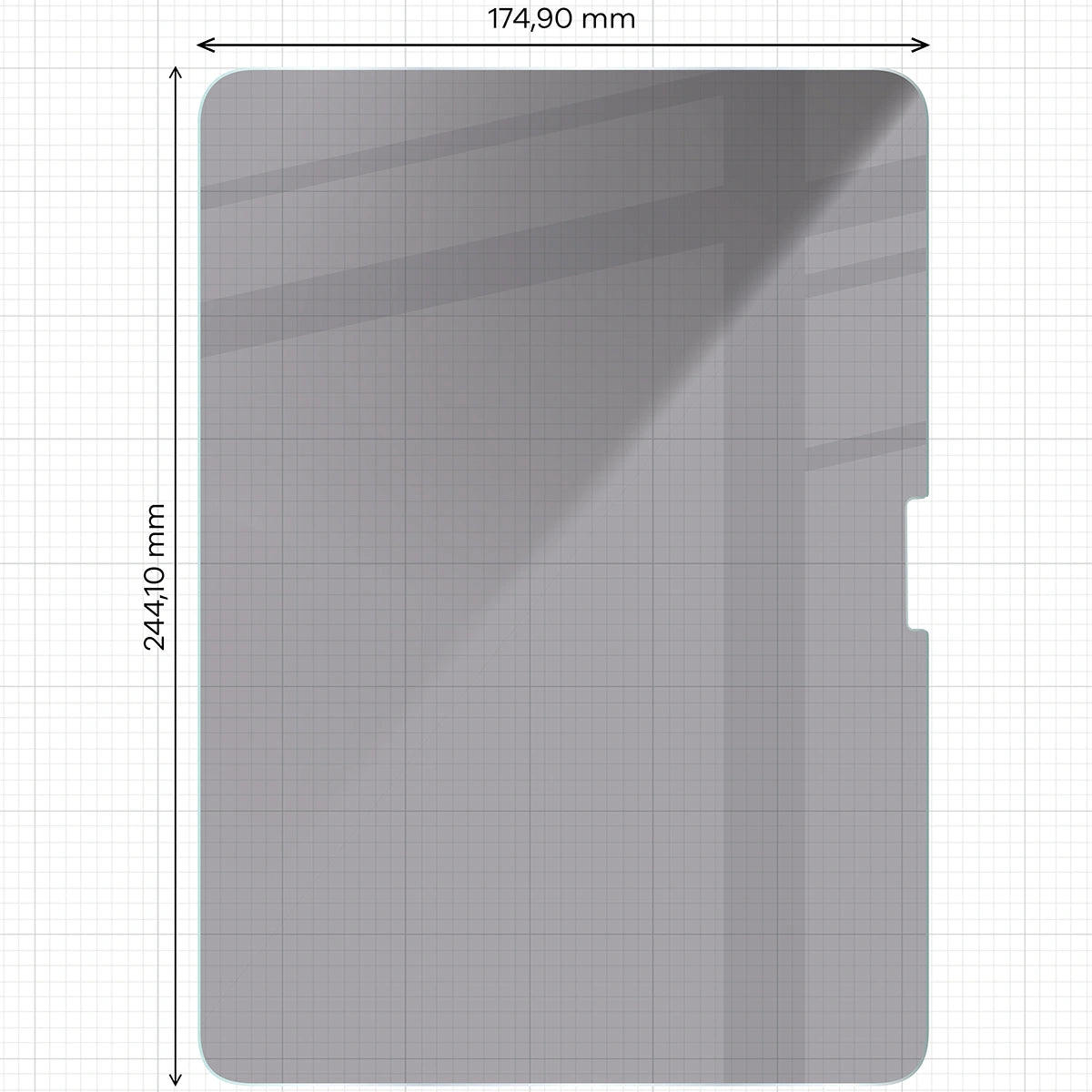 Gehärtetes Glas mit Privatschutzfilter für iPad Air 11" M4/M3/M2, Bizon Glass Tab Clear Shadow Duo, getönt