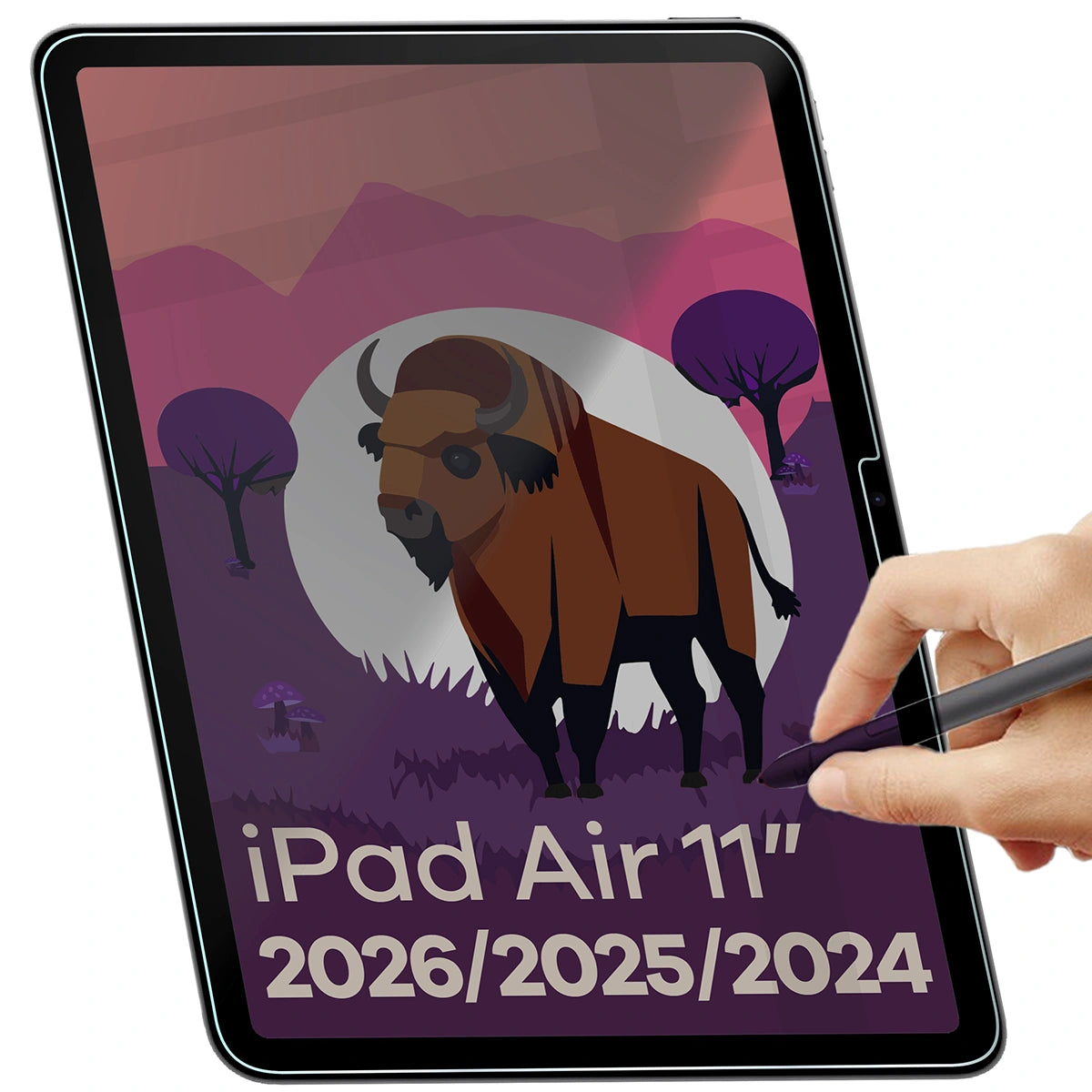 Gehärtetes Glas mit Privatschutzfilter für iPad Air 11" M4/M3/M2, Bizon Glass Tab Clear Shadow Duo, getönt