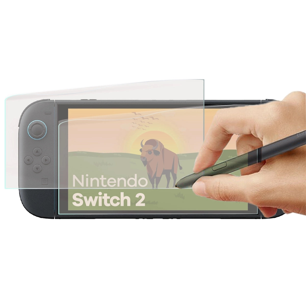 Matte Folie für Nintendo Switch 2, Bizon Glass Tab Film Sun Duo, 2 Stück