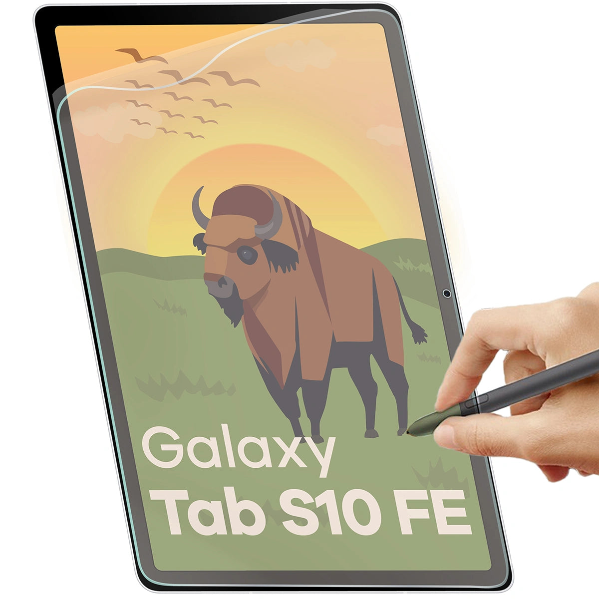 Matte Folie für Galaxy Tab S10 FE, Bizon Glass Tab Film Sun Duo, 2 Stück