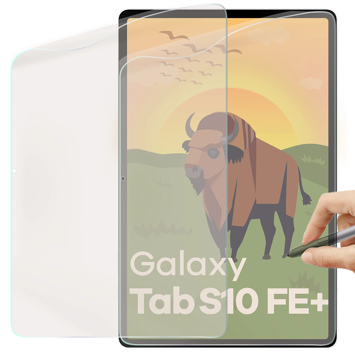 Matte Folie für Samsung Galaxy Tab S10 FE Plus, Bizon Glass Tab Film Sun Duo, 2 Stück