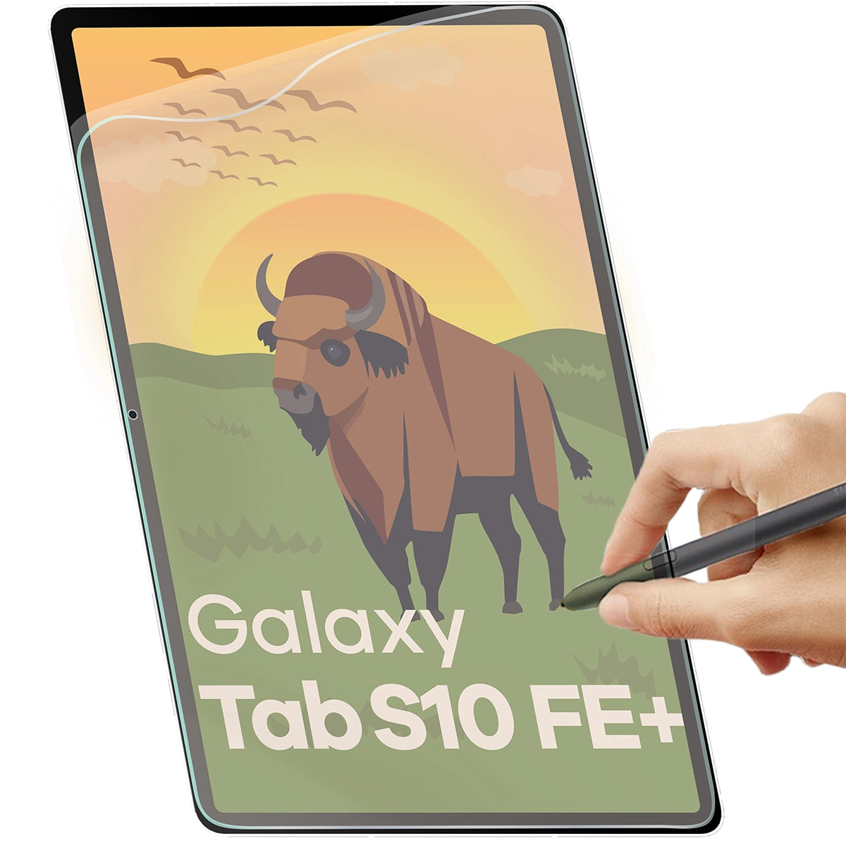 Matte Folie für Samsung Galaxy Tab S10 FE Plus, Bizon Glass Tab Film Sun Duo, 2 Stück