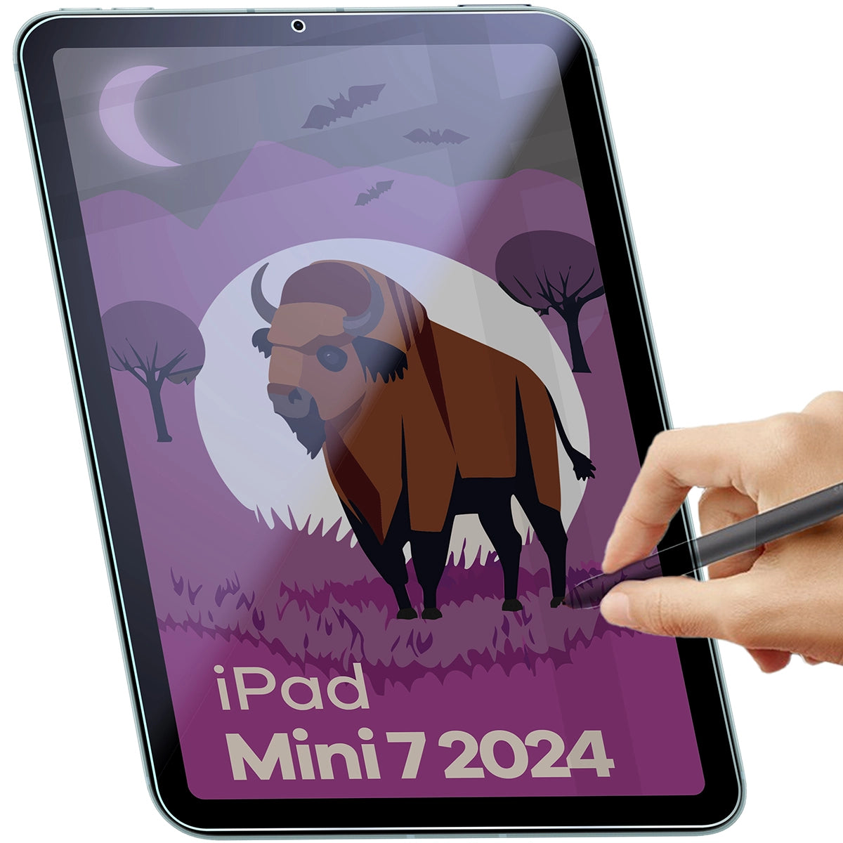 Hybridglas mit Privatschutzfilter für iPad Mini 7 2024, Bizon Tab Hybrid Shadow, Matt