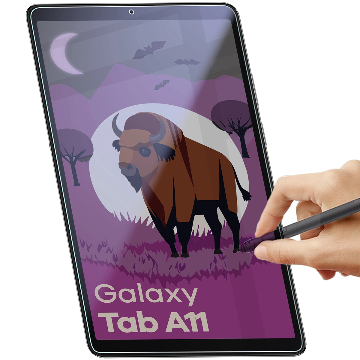 Hybridglas mit Privatschutzfilter für Galaxy Tab A11, Bizon Tab Hybrid Shadow, Matt