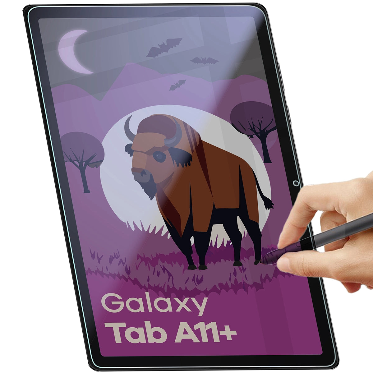 Hybridglas mit Privatschutzfilter für Galaxy Tab A11+, Bizon Tab Hybrid Shadow, Matt