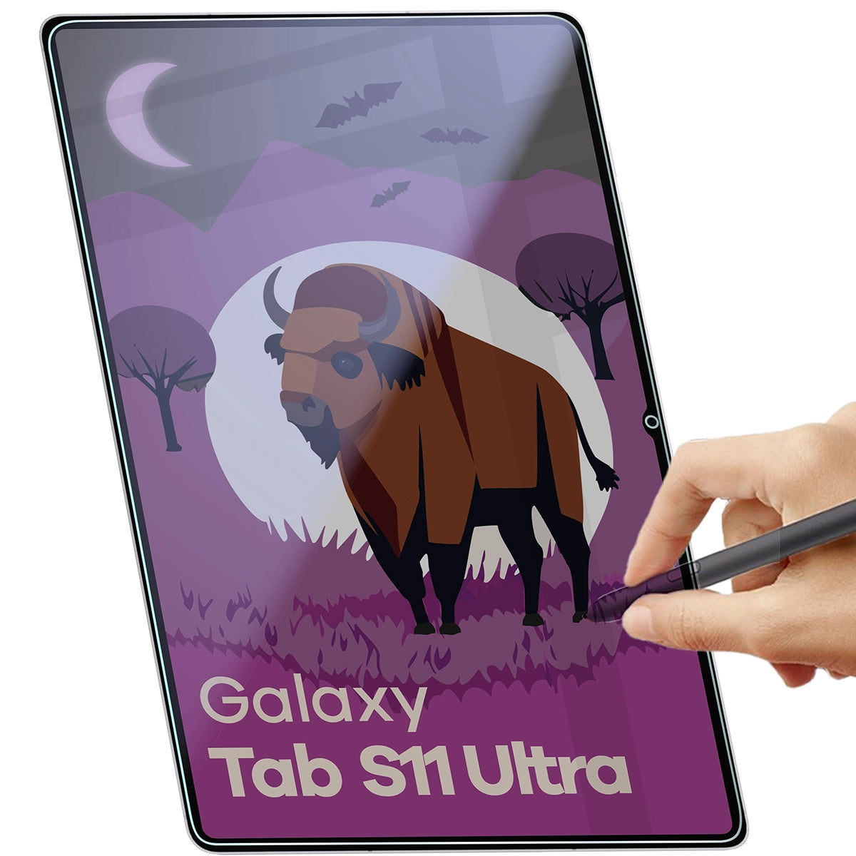 Hybridglas mit Privatschutzfilter für Galaxy Tab S11 Ultra, Bizon Tab Hybrid Shadow, Matt