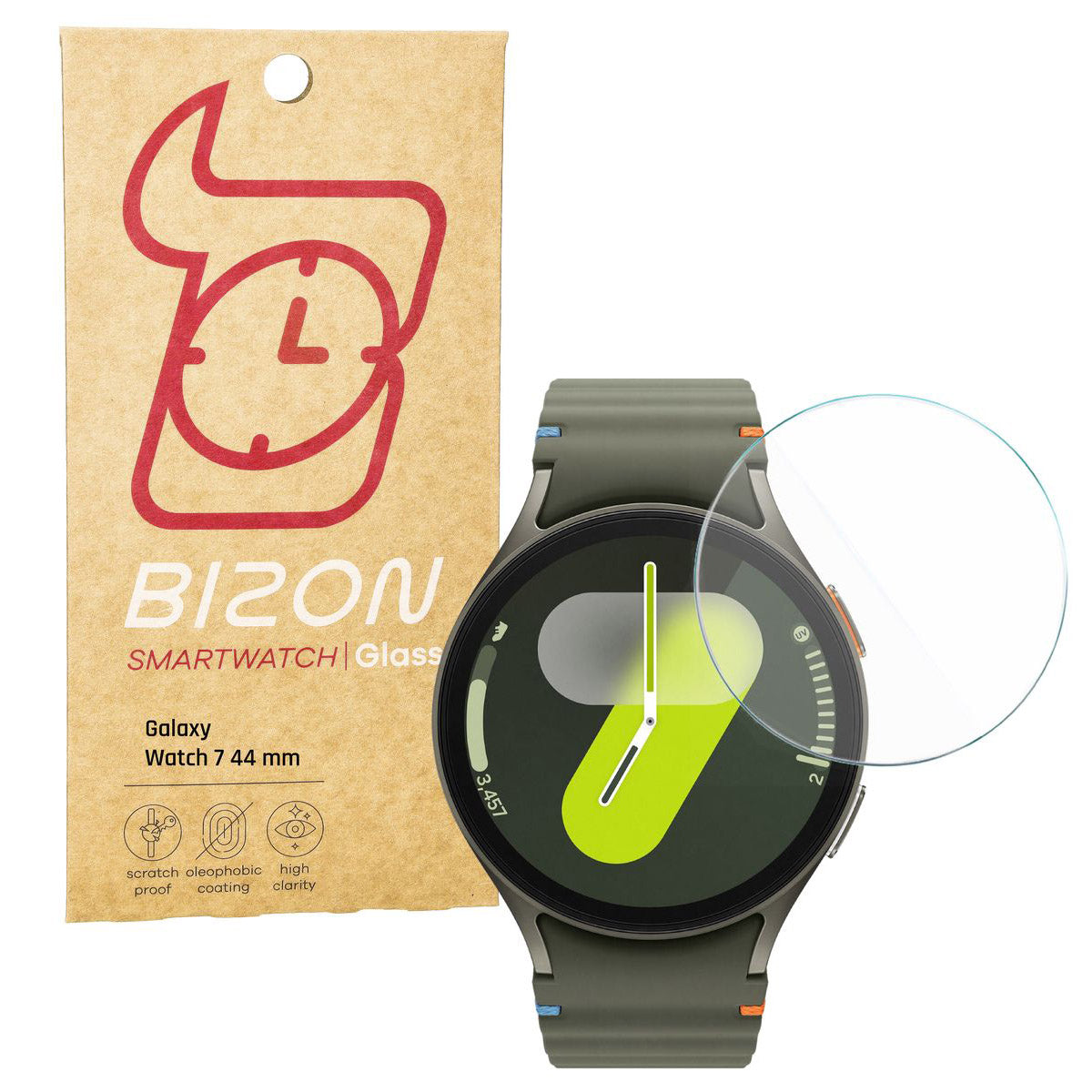 Gehärtetes Glas für Galaxy Watch Watch 7 44 mm, Bizon Glass Watch Clear, Transparent