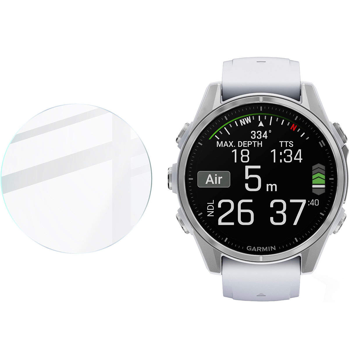 Gehärtetes Glas für Garmin Fenix 8 AMOLED 43 mm, Bizon Glass Watch Clear, Transparent