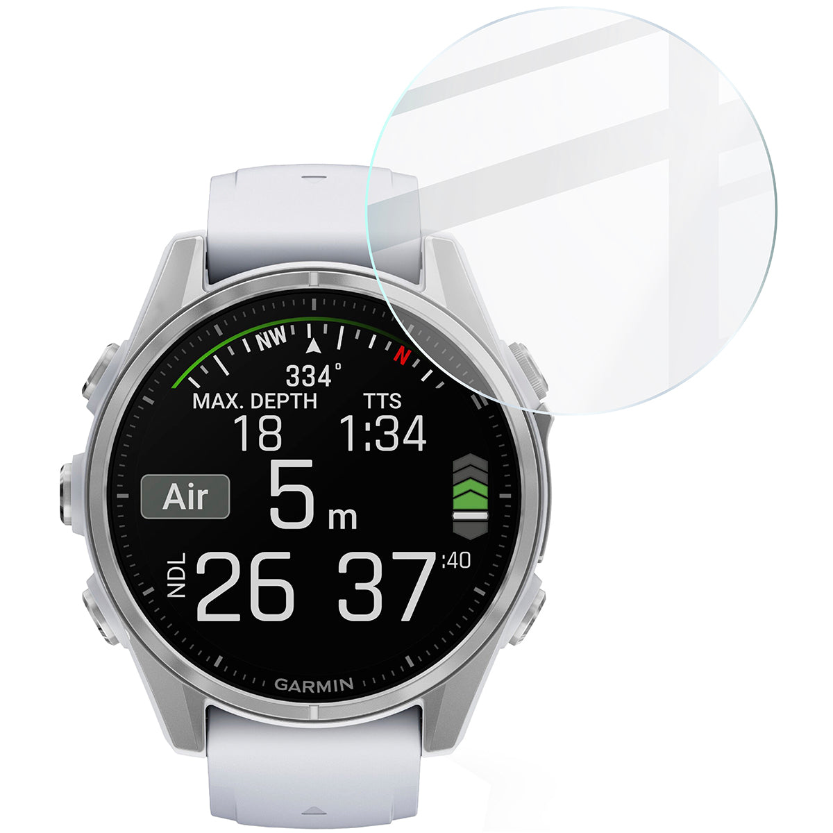 Gehärtetes Glas für Garmin Fenix 8 AMOLED 43 mm, Bizon Glass Watch Clear, Transparent