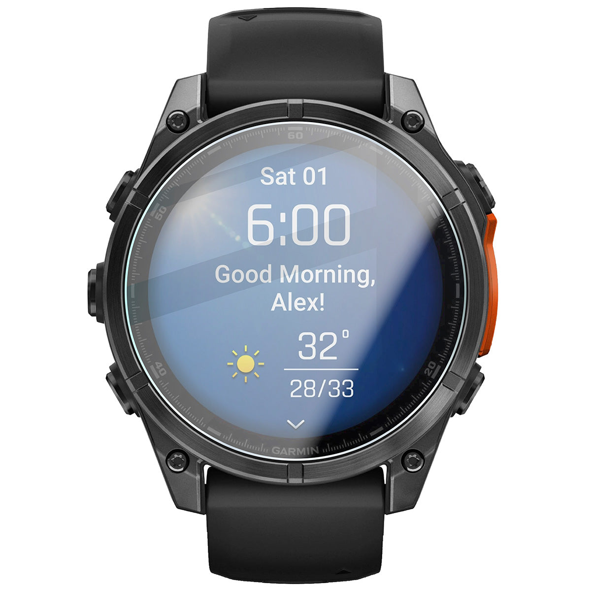 Gehärtetes Glas für Garmin Fenix 8 AMOLED 47 mm, Bizon Glass Watch Clear, Transparent