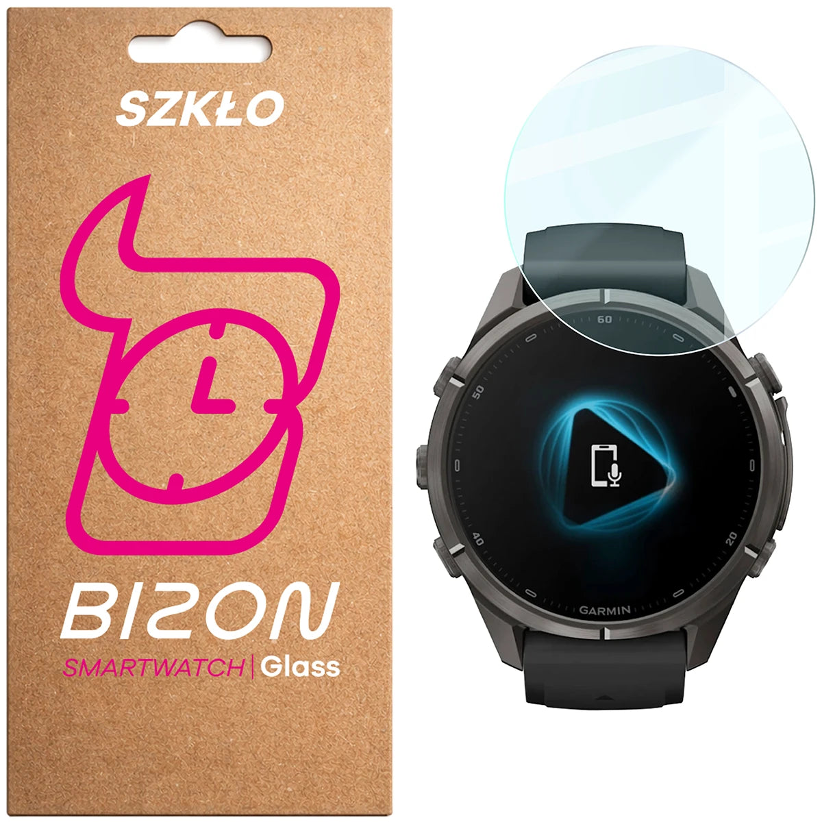 Gehärtetes Glas für Garmin Fenix 9 Pro AMOLED (43 mm), Bizon Watch Glass Clear, Transparent (1/5)