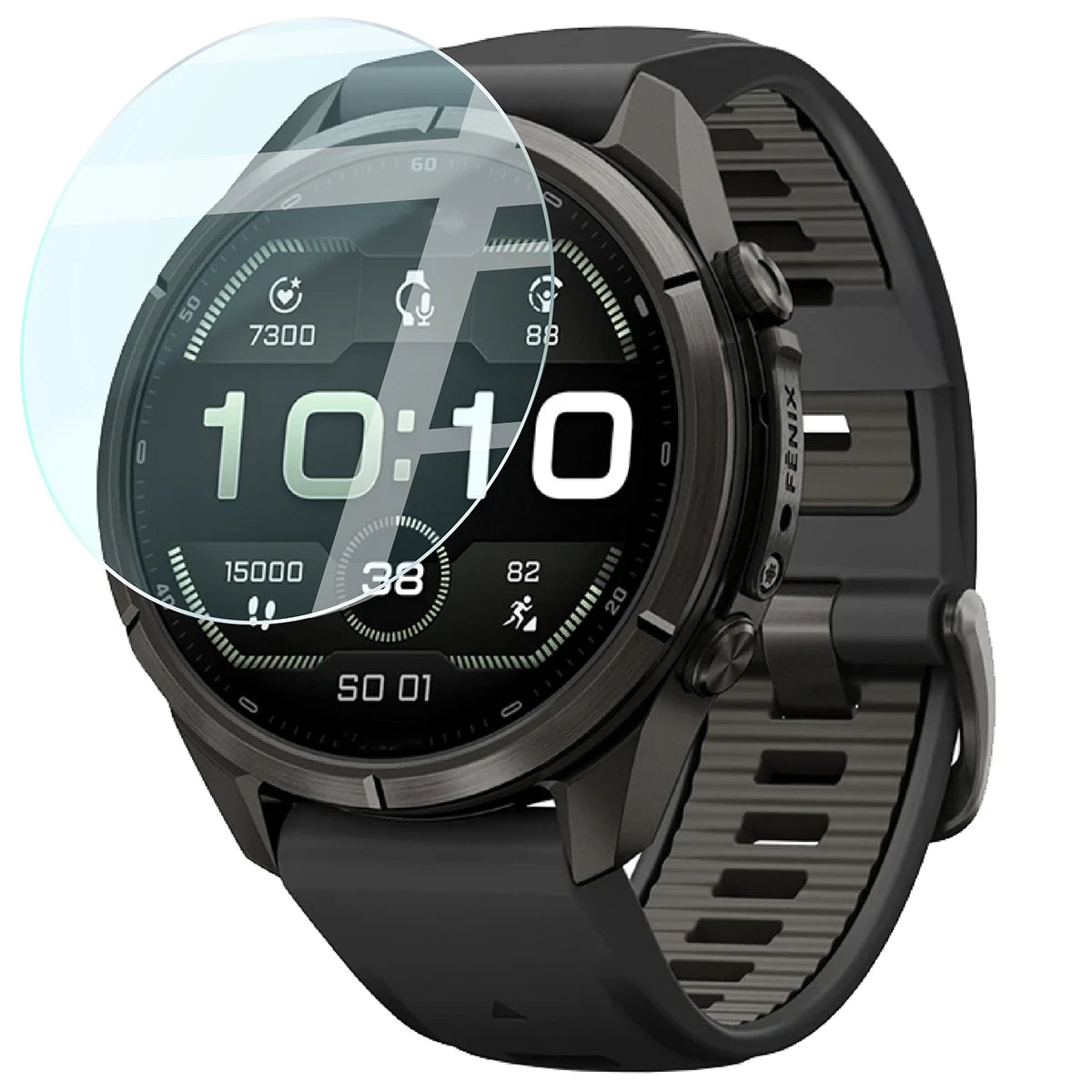 Gehärtetes Glas für Garmin Fenix 9 Pro AMOLED (43 mm), Bizon Watch Glass Clear, Transparent (3/5)