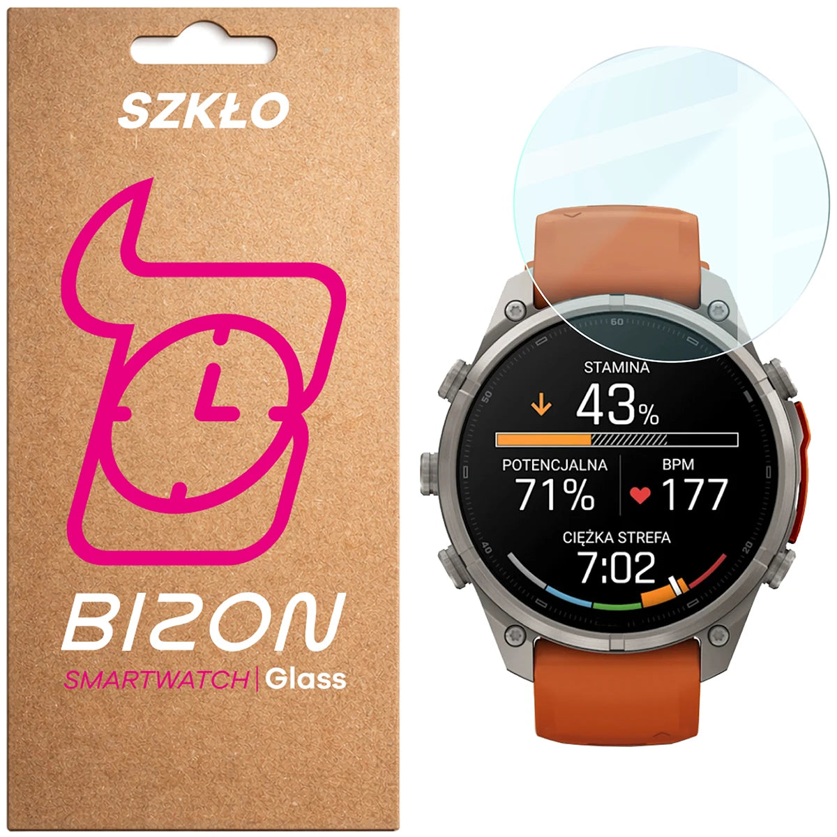Gehärtetes Glas für Garmin Fenix 9 Pro AMOLED (47 mm), Bizon Watch Glass Clear, Transparent (1/5)