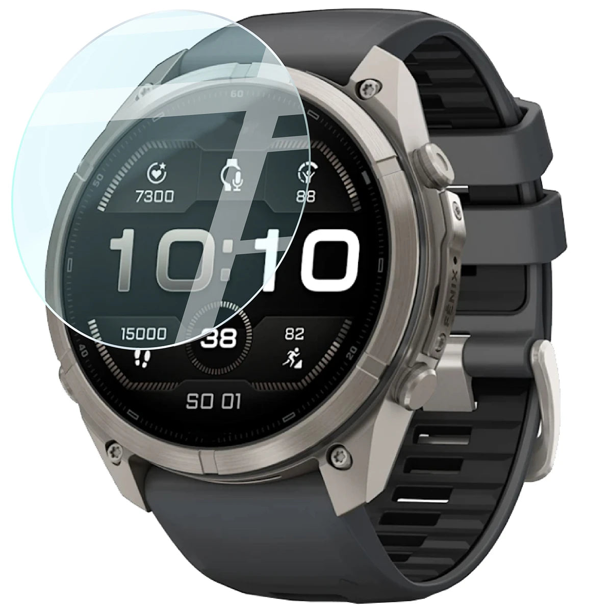 Gehärtetes Glas für Garmin Fenix 9 Pro AMOLED (51 mm), Bizon Watch Glass Clear, Transparent (3/5)
