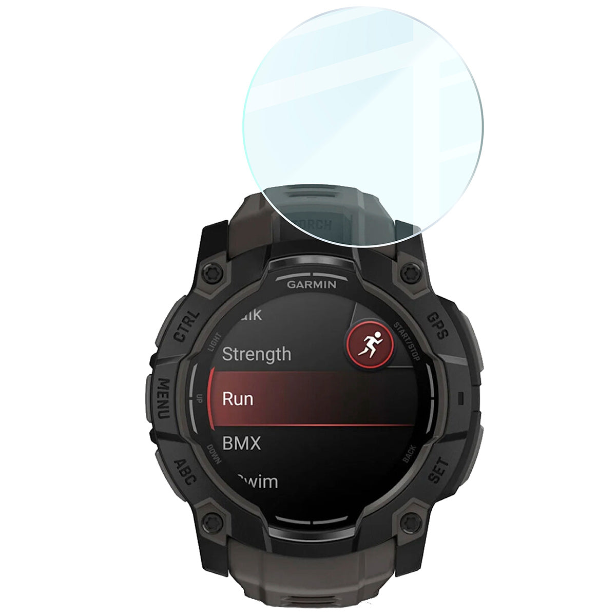 Gehärtetes Glas für Garmin Instinct 3 50 mm, Bizon Glass Watch Clear, Transparent