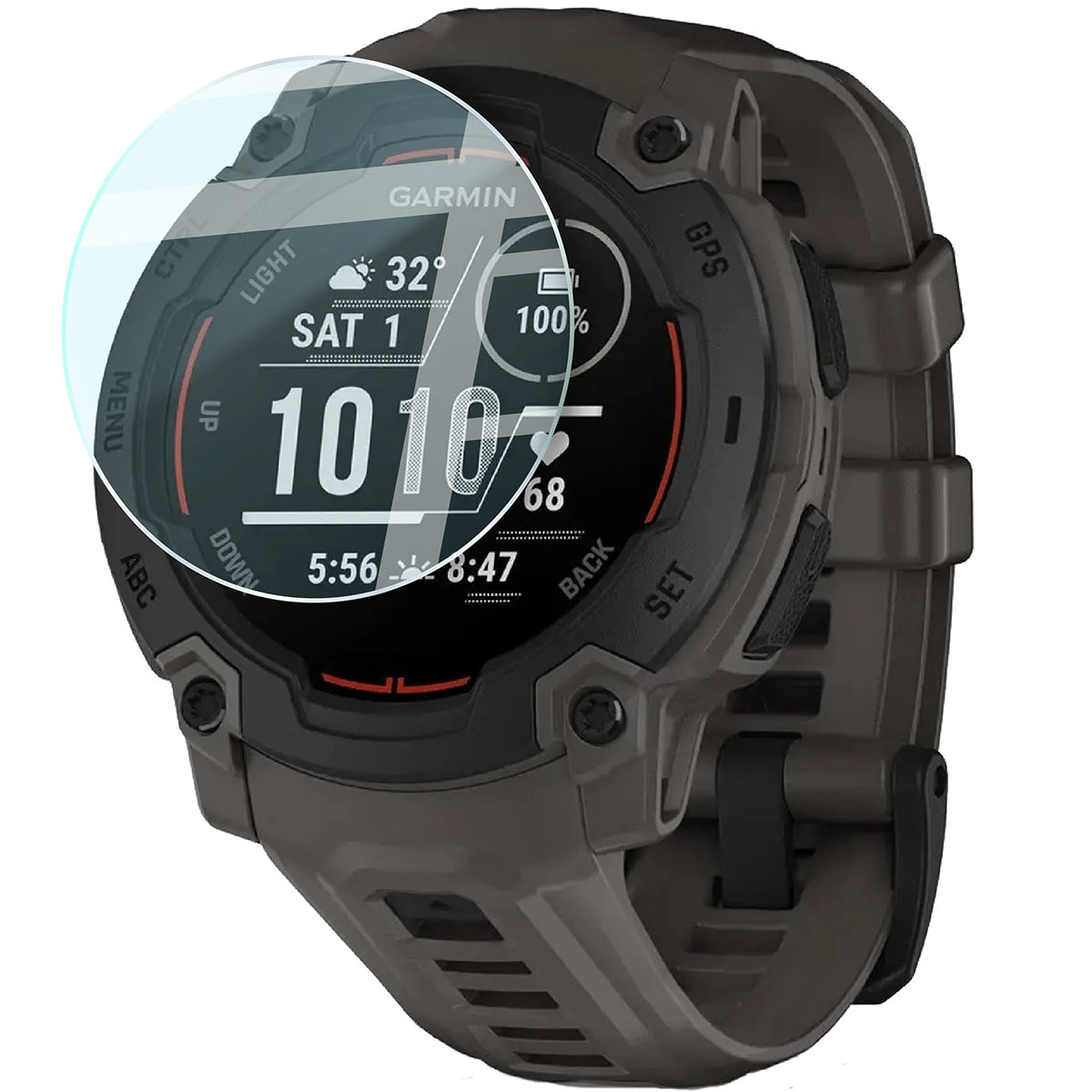 Gehärtetes Glas für Garmin Instinct E 45 mm, Bizon Glass Watch Clear, Transparent