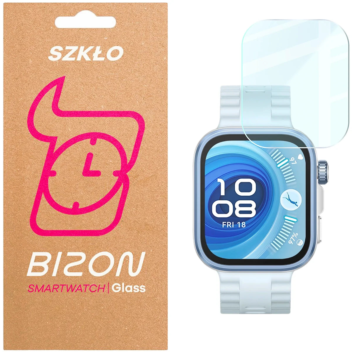 Gehärtetes Glas für Huawei Watch Fit 4 Pro, Bizon Glass Watch Clear, Transparent