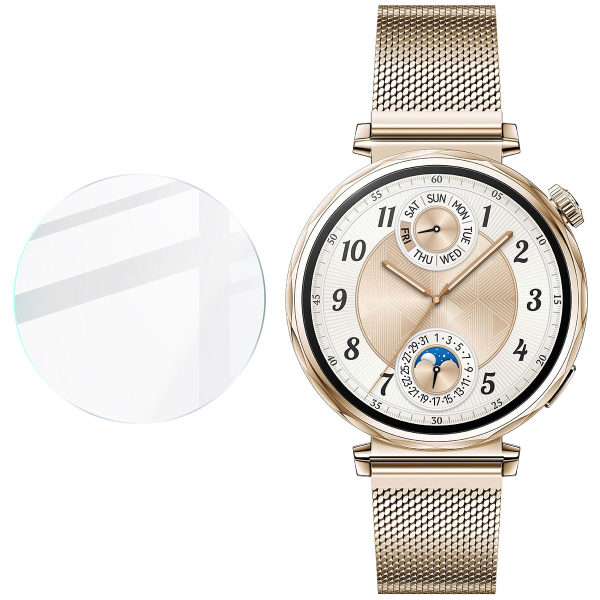 Gehärtetes Glas für Huawei Watch GT 5 41 mm, Bizon Glass Watch Clear, Transparent
