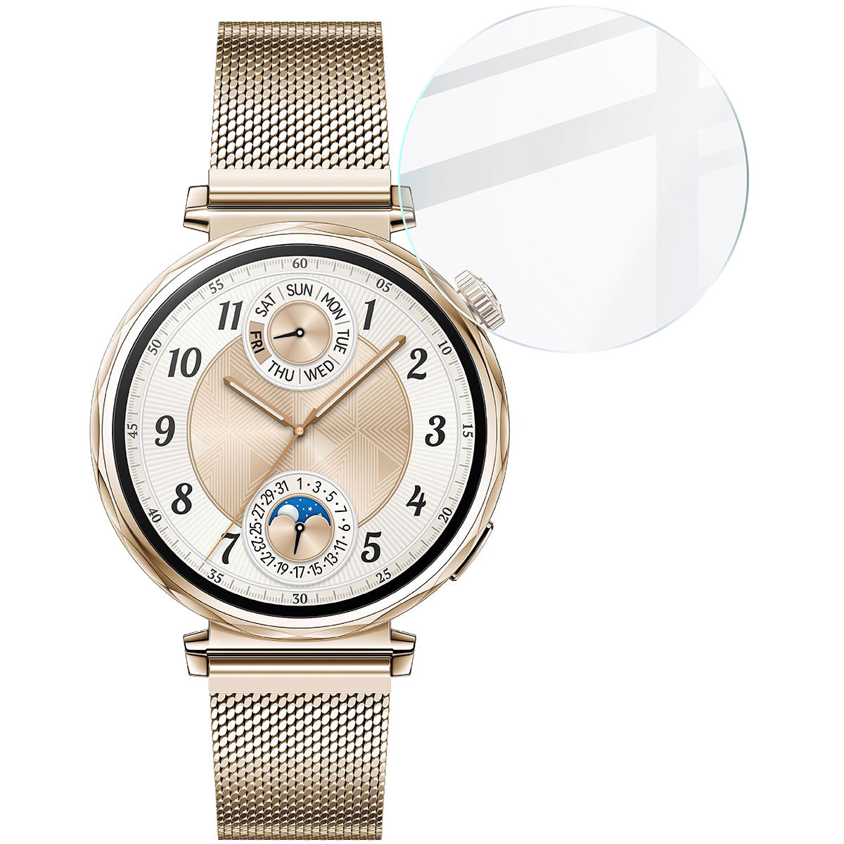 Gehärtetes Glas für Huawei Watch GT 5 41 mm, Bizon Glass Watch Clear, Transparent