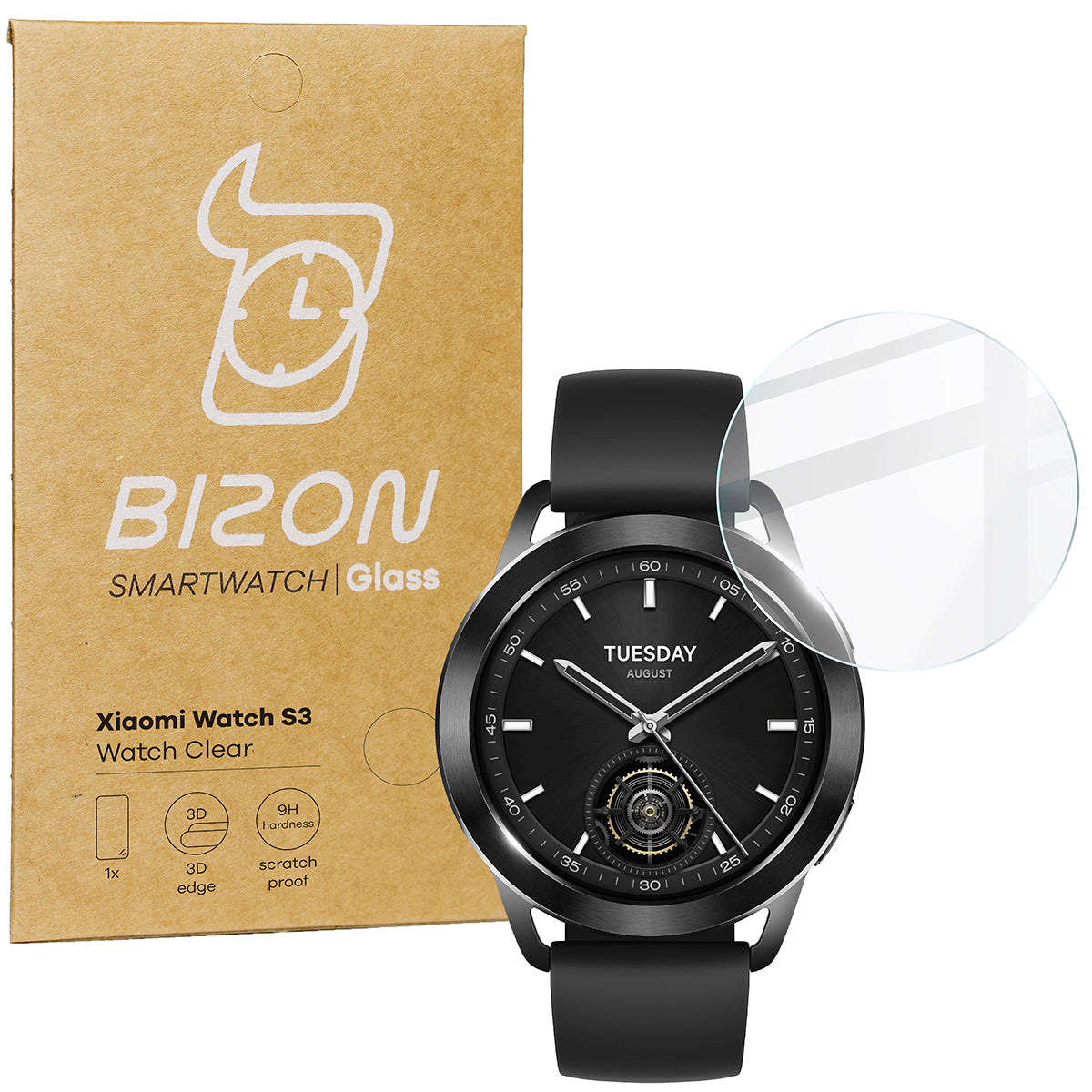 Gehärtetes Glas Bizon Glass Watch Clear, Xiaomi Watch S3