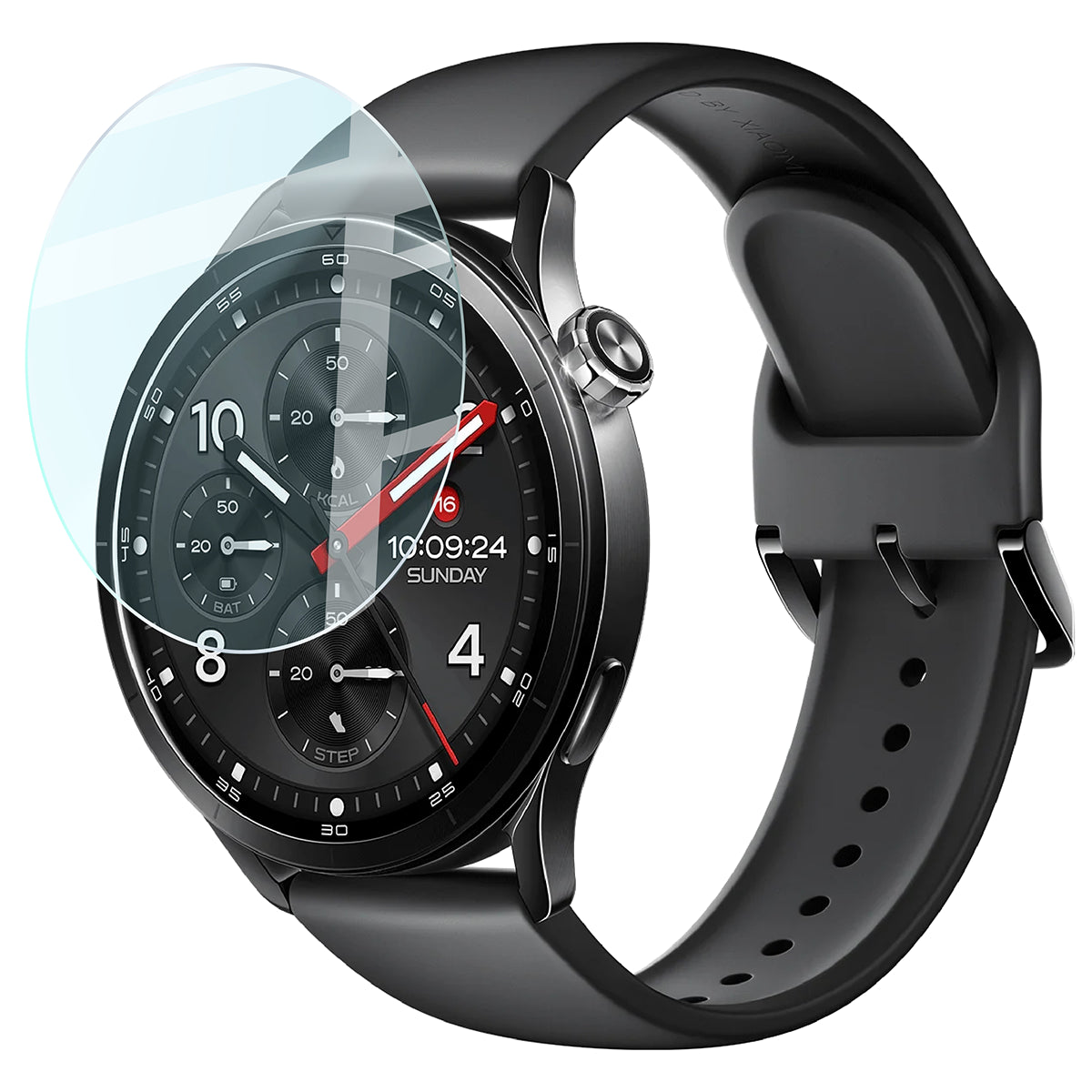 Gehärtetes Glas für Xiaomi Watch S5, Bizon Watch Glass Clear, Transparent