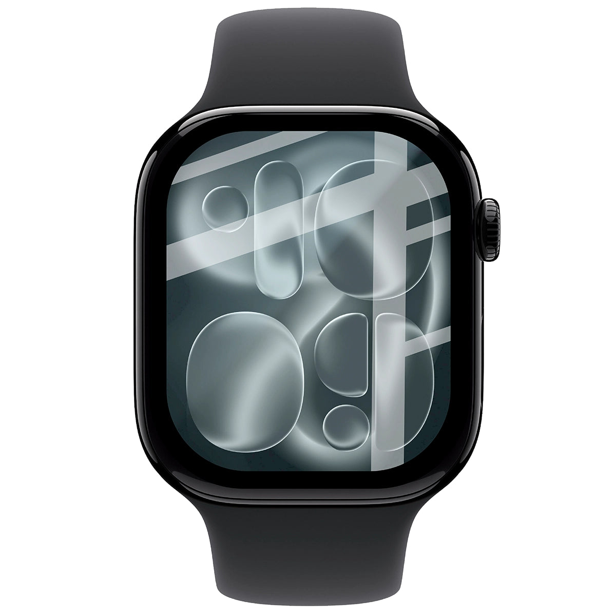 Hybrides Glas für Apple Watch 11 / 10 42 mm, Bizon Glass Watch Edge Hybrid, Schwarz
