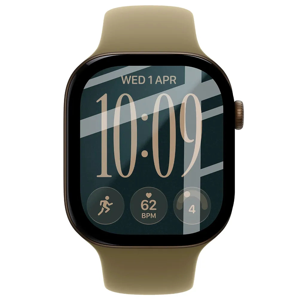 Hybrides Glas für Apple Watch Series 12 42mm, Bizon Watch Glass Edge Hybrid, Schwarz (2/5)