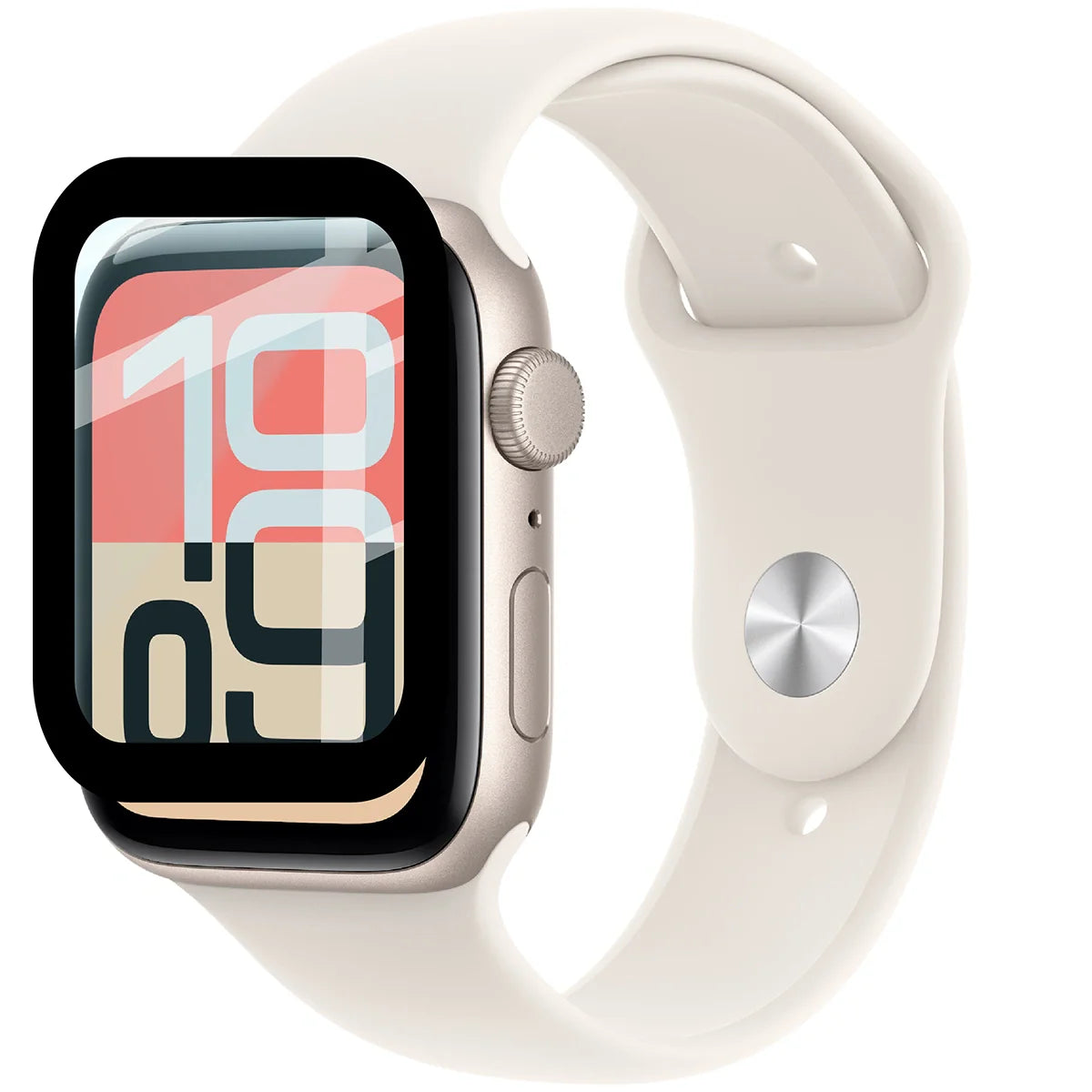 Hybrides Glas für Apple Watch SE 3 / SE 2 / SE / 6 / 5 / 4 (40 mm), Bizon Glass Watch Edge Hybrid, Schwarz