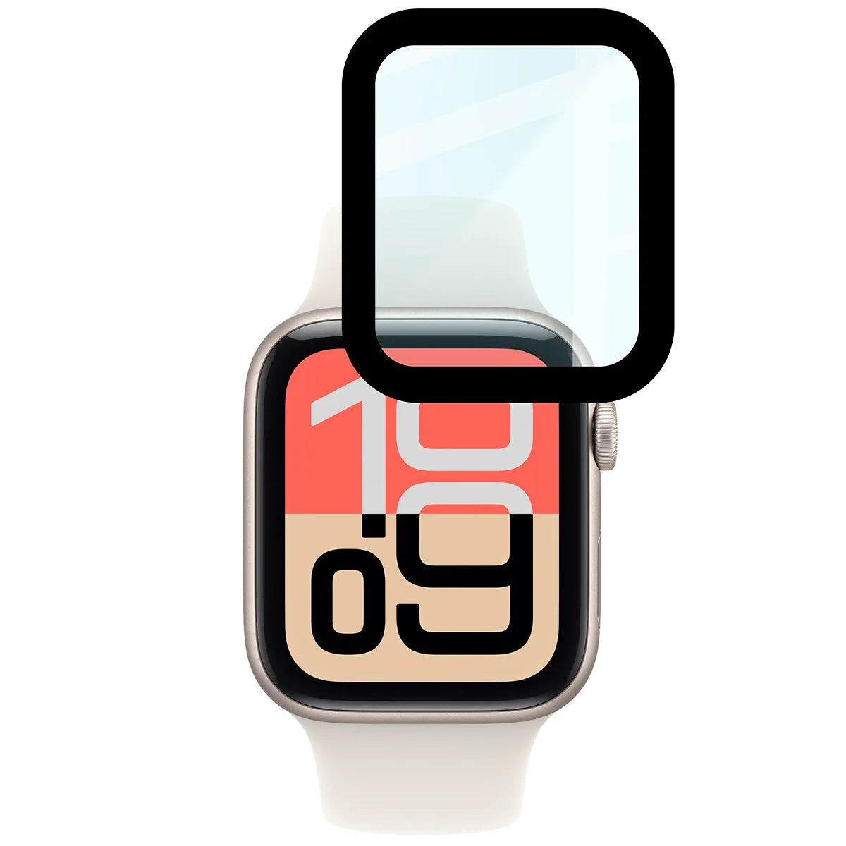 Hybrides Glas für Apple Watch SE 3 / SE 2 / SE / 6 / 5 / 4 (40 mm), Bizon Glass Watch Edge Hybrid, Schwarz