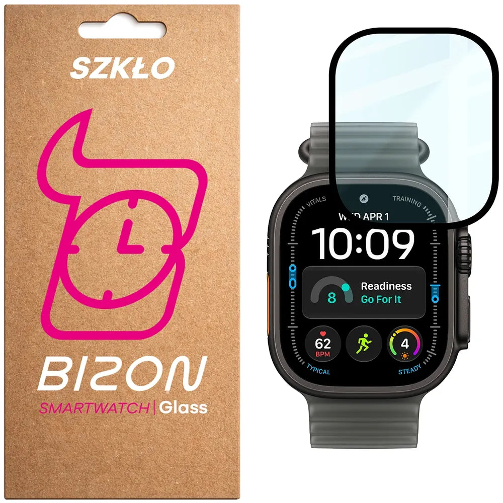Hybrides Glas für Apple Watch Ultra 4 49mm, Bizon Watch Glass Edge Hybrid, Schwarz (1/5)