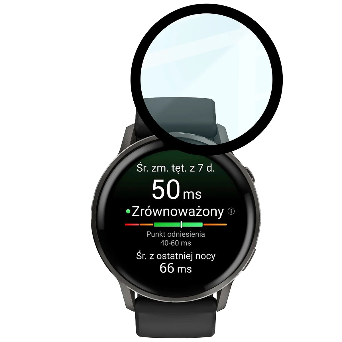Hybrides Glas für Garmin Venu 4 45 mm, Bizon Glass Watch Edge Hybrid, Schwarz
