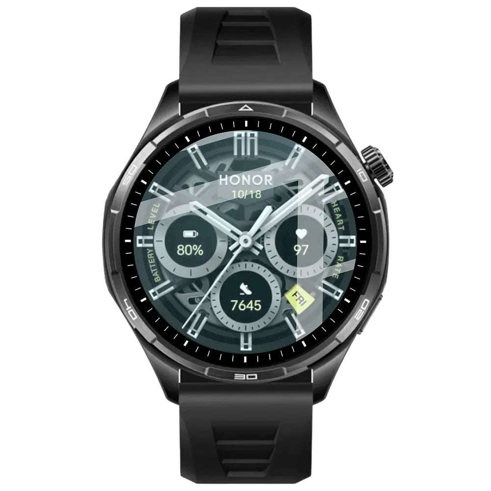 Hybrides Glas für Honor Watch 6 / 6 Plus, Bizon Watch Glass Edge Hybrid, Schwarz (2/5)
