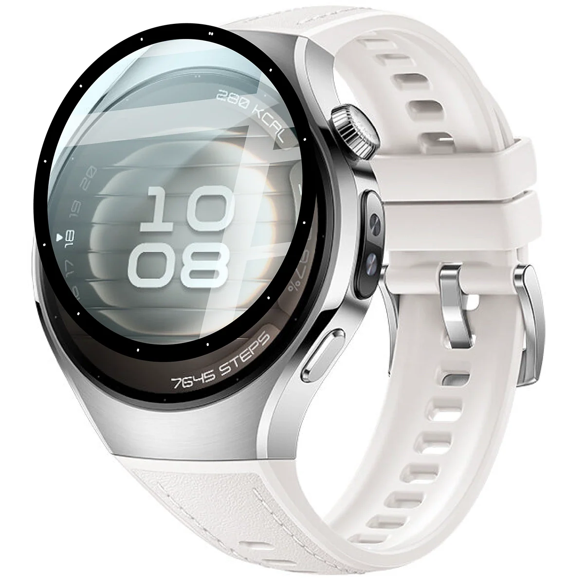 Hybrides Glas für Huawei Watch 5 42 mm, Bizon Glass Watch Edge Hybrid, Schwarz