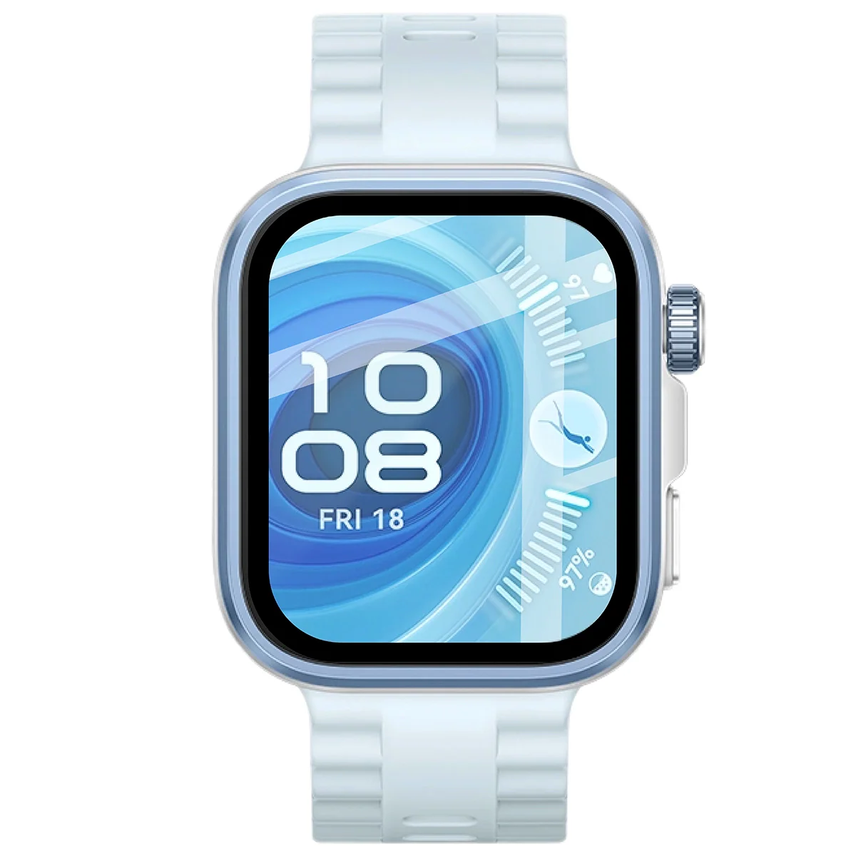 Hybrides Glas für Huawei Watch Fit 4 Pro, Bizon Glass Watch Edge Hybrid, Schwarz