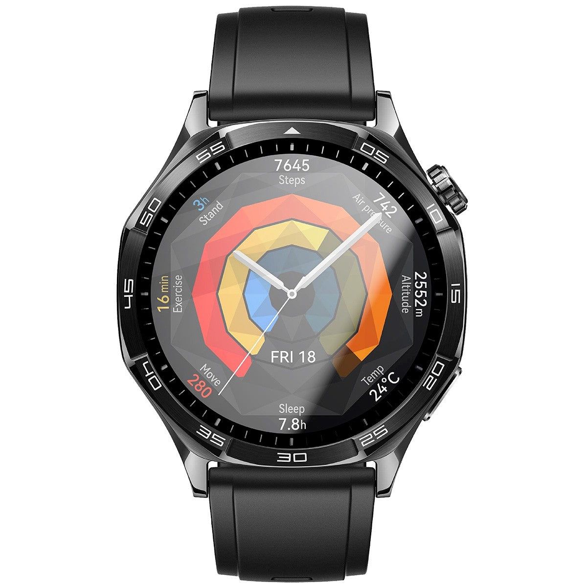 Hybrides Glas für Huawei Watch GT 5 46 mm, Bizon Glass Watch Edge Hybrid, Schwarz