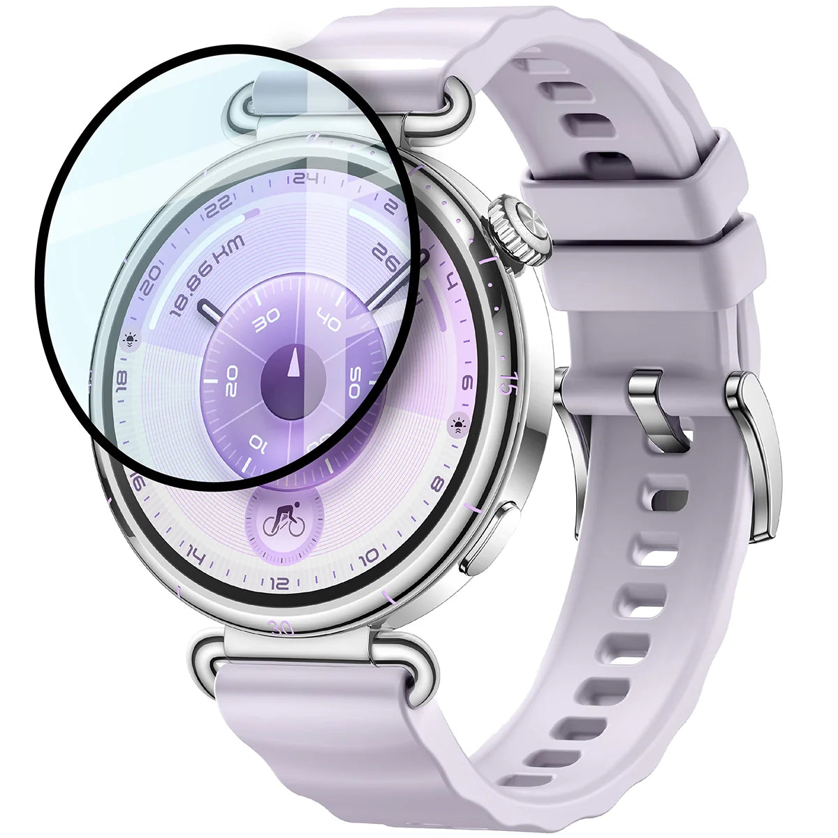 Hybrides Glas für Huawei Watch GT6 41 mm, Bizon Glass Watch Edge Hybrid, Schwarz