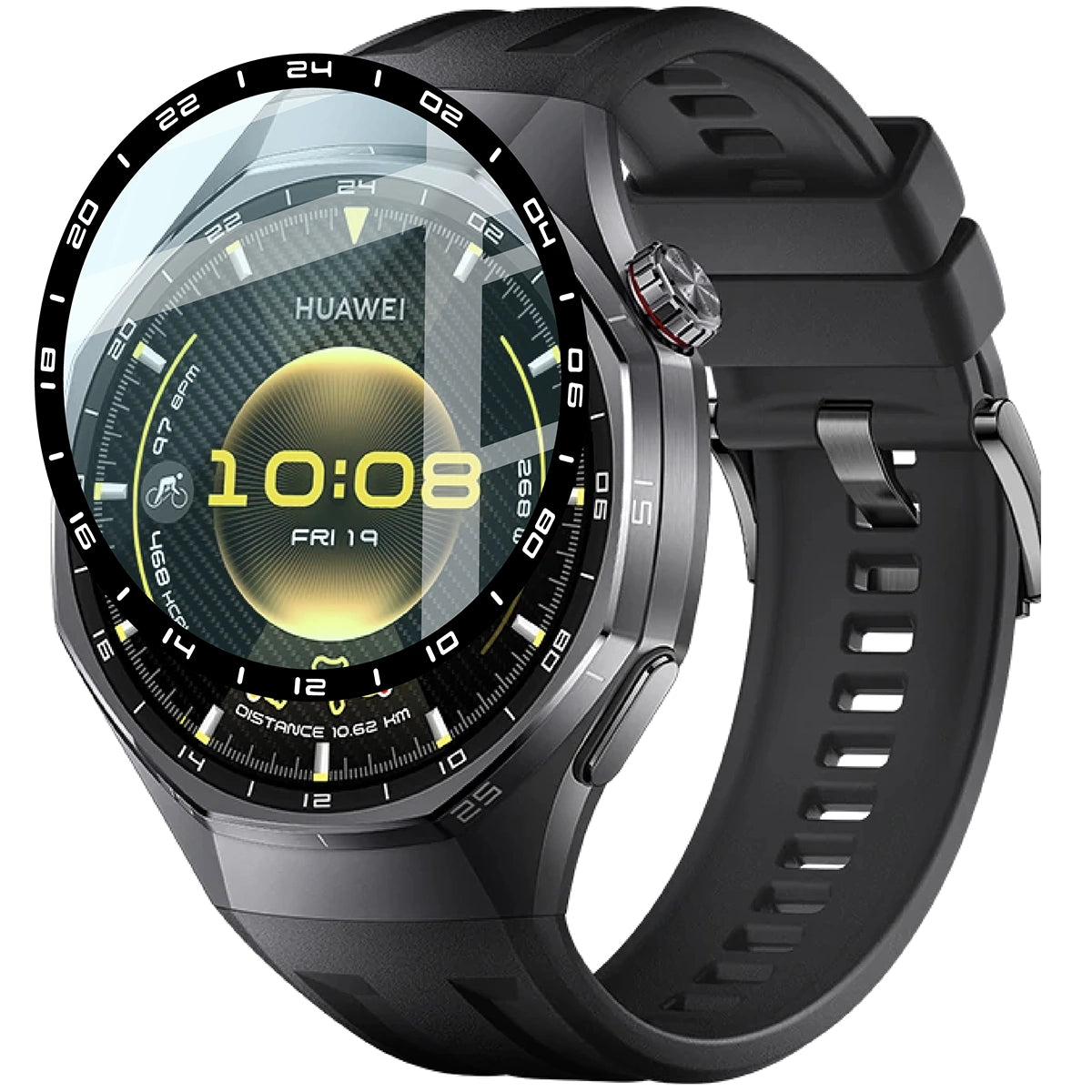 Hybrides Glas für Huawei Watch GT6 Pro 46 mm, Bizon Glass Watch Edge Hybrid, Schwarz