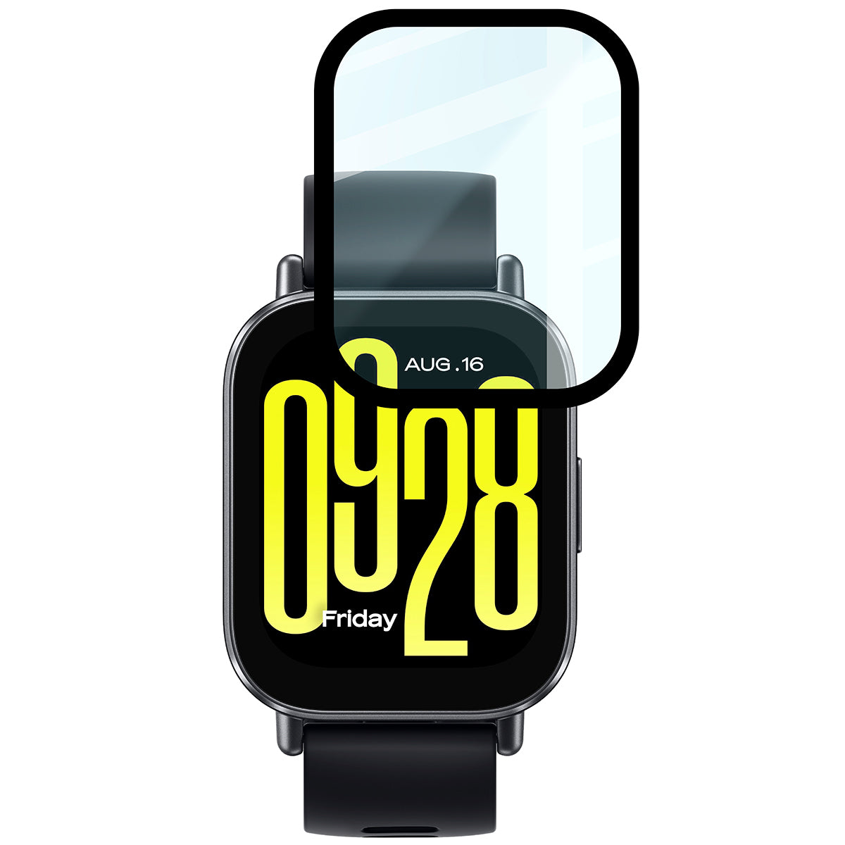 Hybrides Glas für Xiaomi Redmi Watch 5 Active, Bizon Glass Watch Edge Hybrid, Schwarz