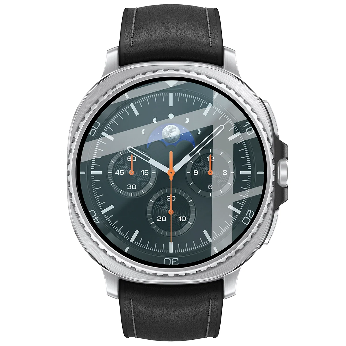 Hybrides Glas für Galaxy Watch 8 Classic 46 mm, Bizon Glass Watch Edge Hybrid, Schwarz
