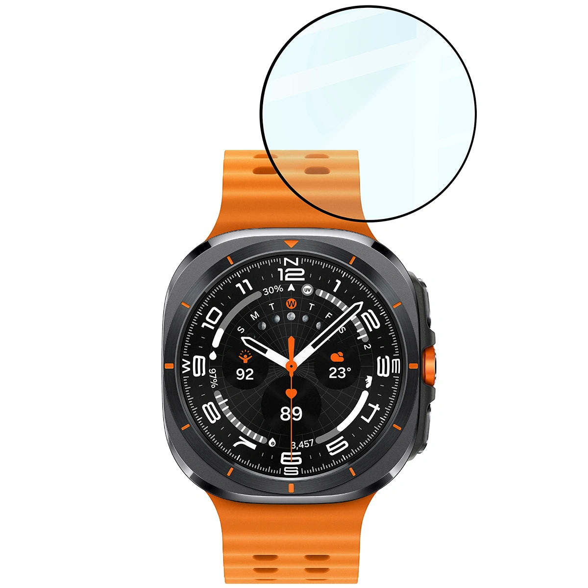 Hybrides Glas für Galaxy Watch Ultra 2 / 1, Bizon Glass Watch Edge Hybrid, Schwarz