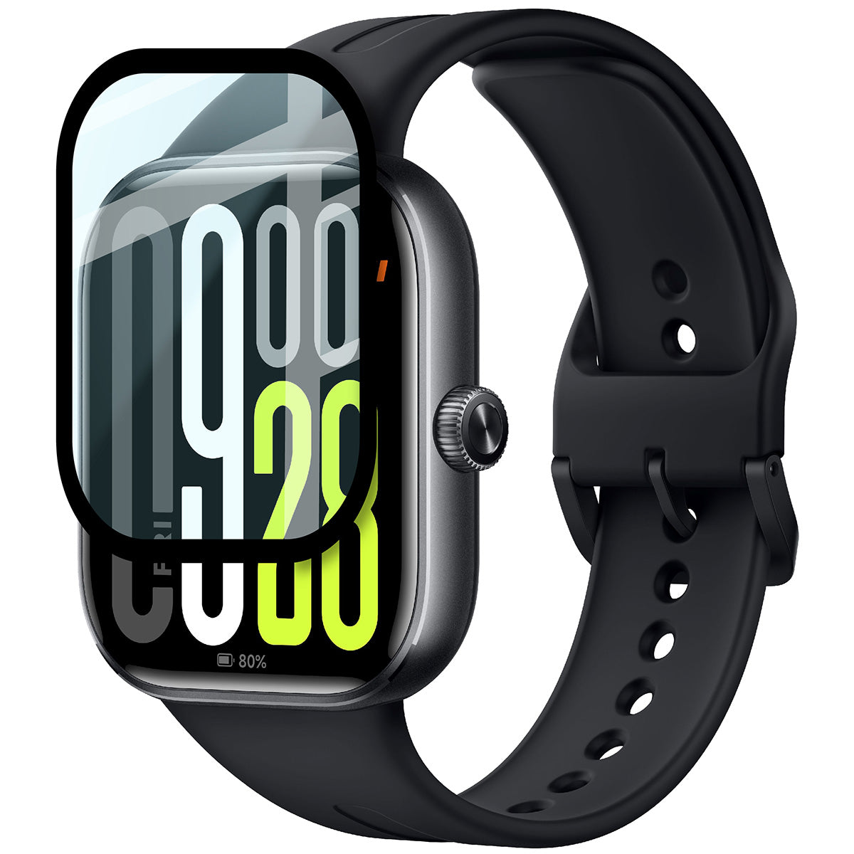 Hybrides Glas für Xiaomi Redmi Watch 5, Bizon Glass Watch Edge Hybrid, Schwarz