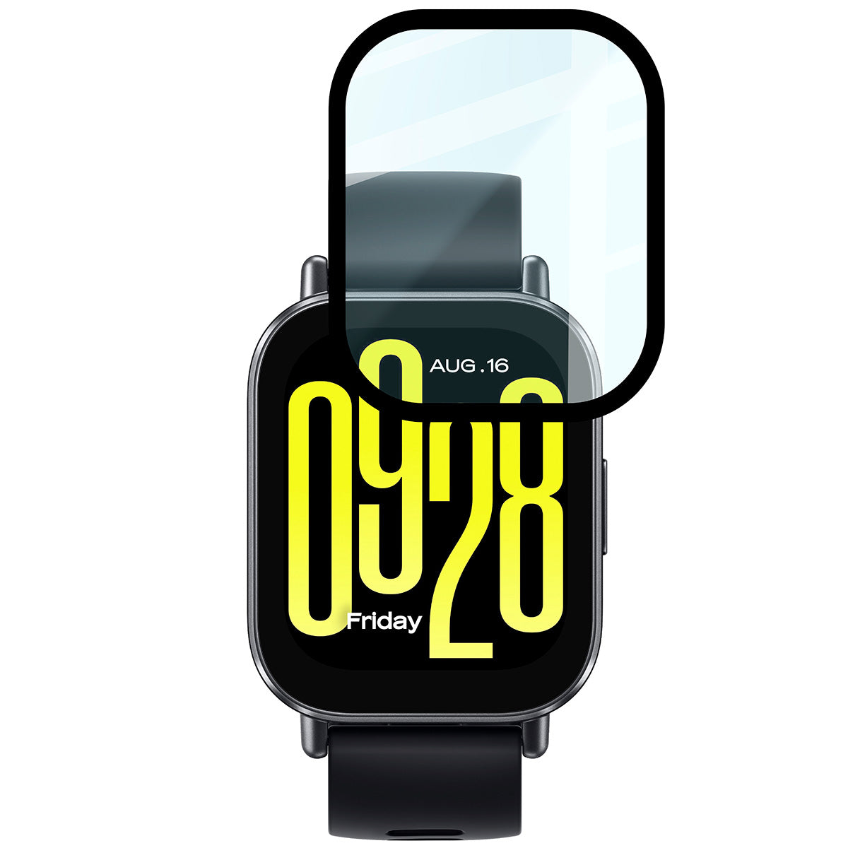 Hybrides Glas für Xiaomi Redmi Watch 5, Bizon Glass Watch Edge Hybrid, Schwarz